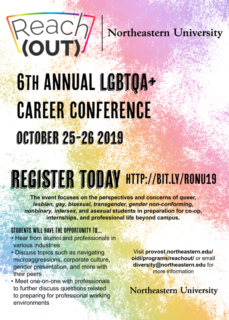Reach(OUT) LGBTQA+ career conference flyer