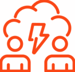 Build Critical Skills - icon of people and lightning bolt