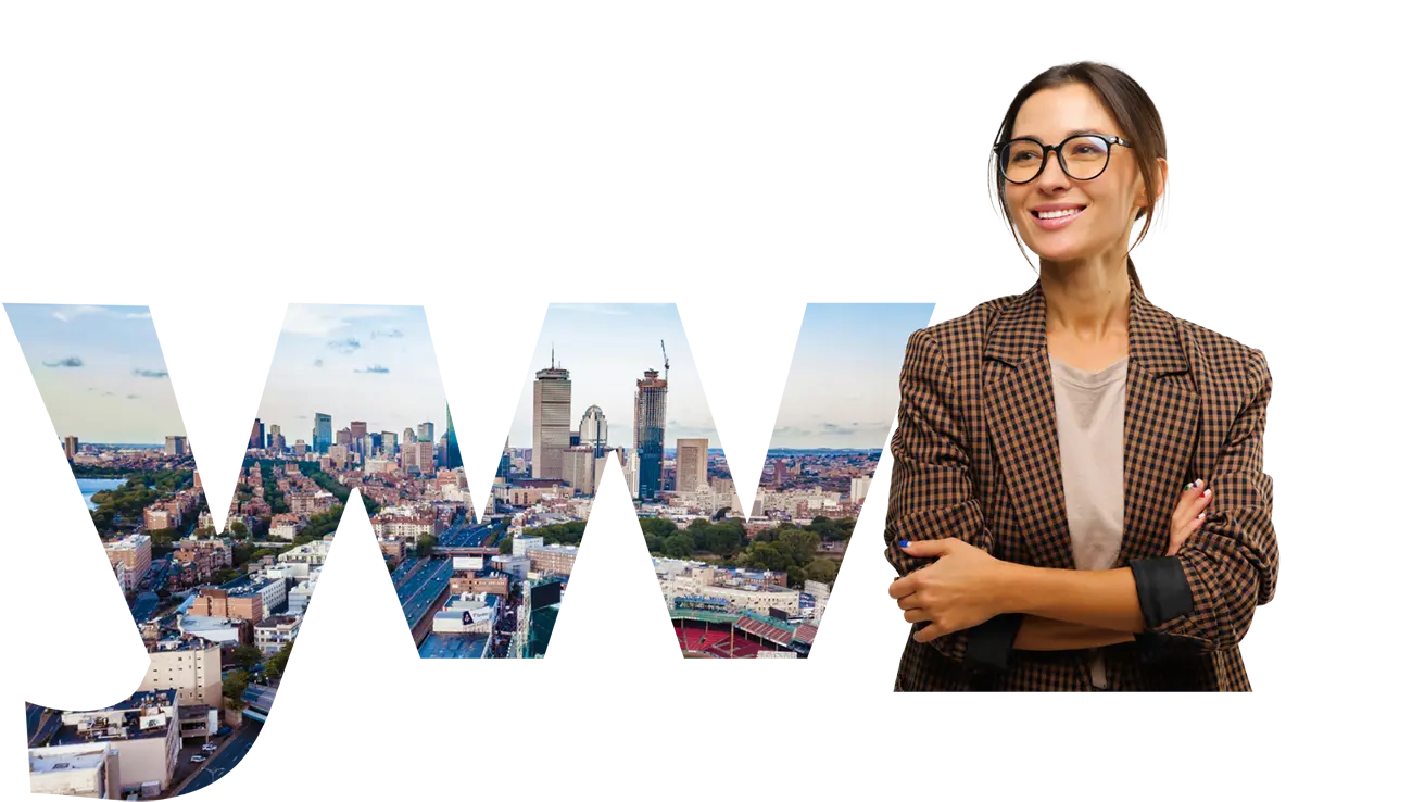 YWBoston Woman Smiling wearing glasses